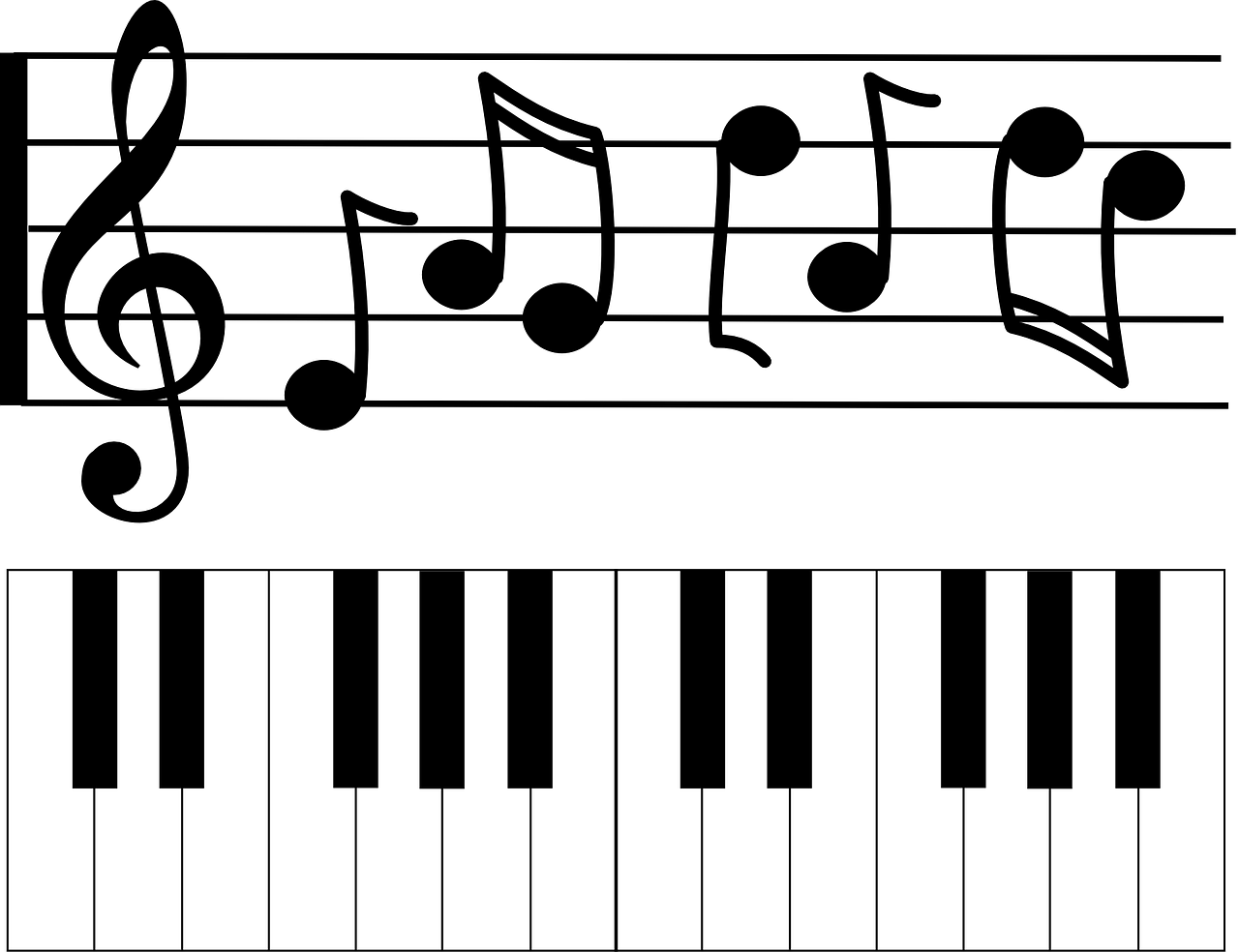 keyboard, piano, notes